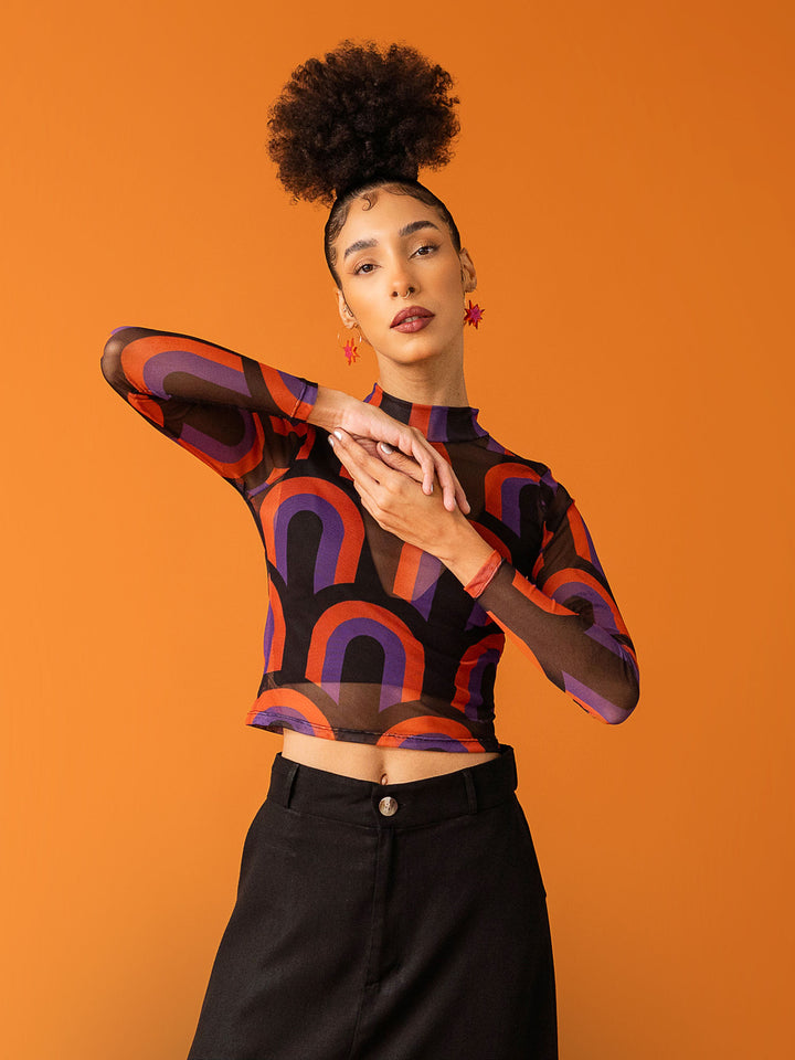 BLUSA MANGA LONGA TULE