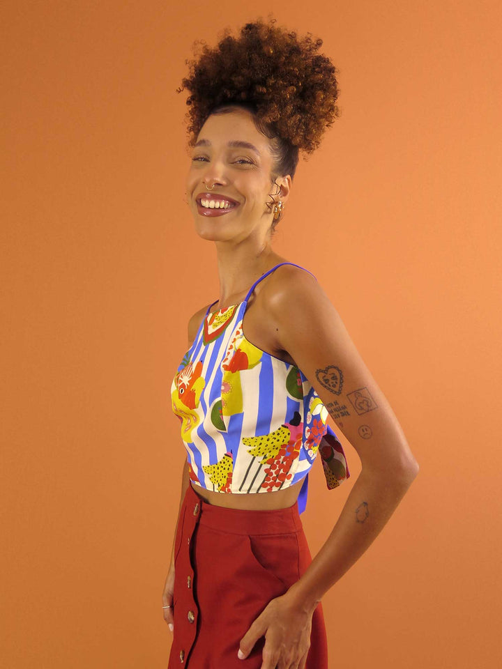 TOP LAÇO DUPLA FACE