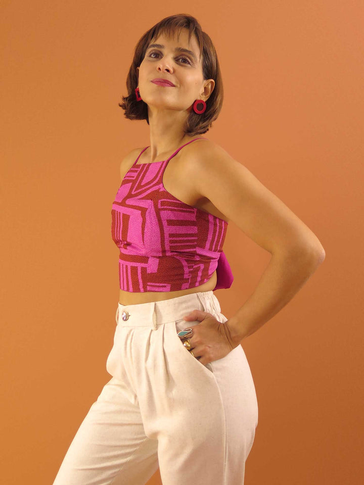 TOP LAÇO DUPLA FACE