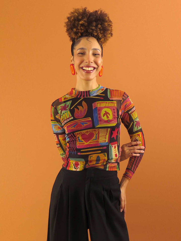 BLUSA MANGA LONGA TULE