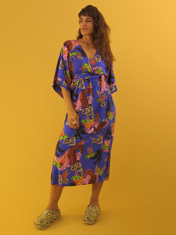 VESTIDO KIMONO LONGUETE