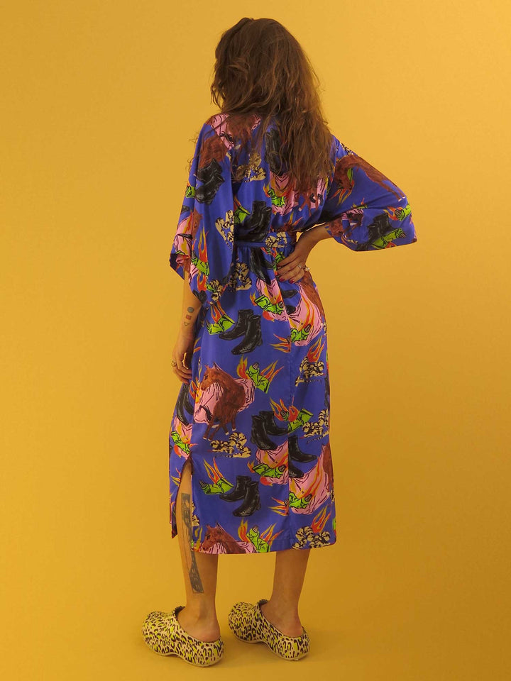 VESTIDO KIMONO LONGUETE