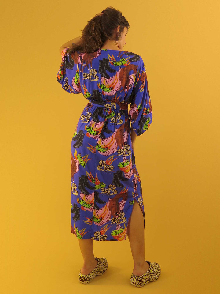 VESTIDO KIMONO LONGUETE