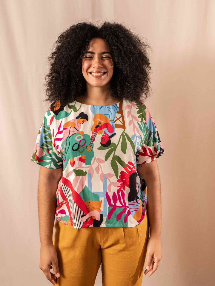 BLUSA AURORA | VIOLETA ILUSTRADA