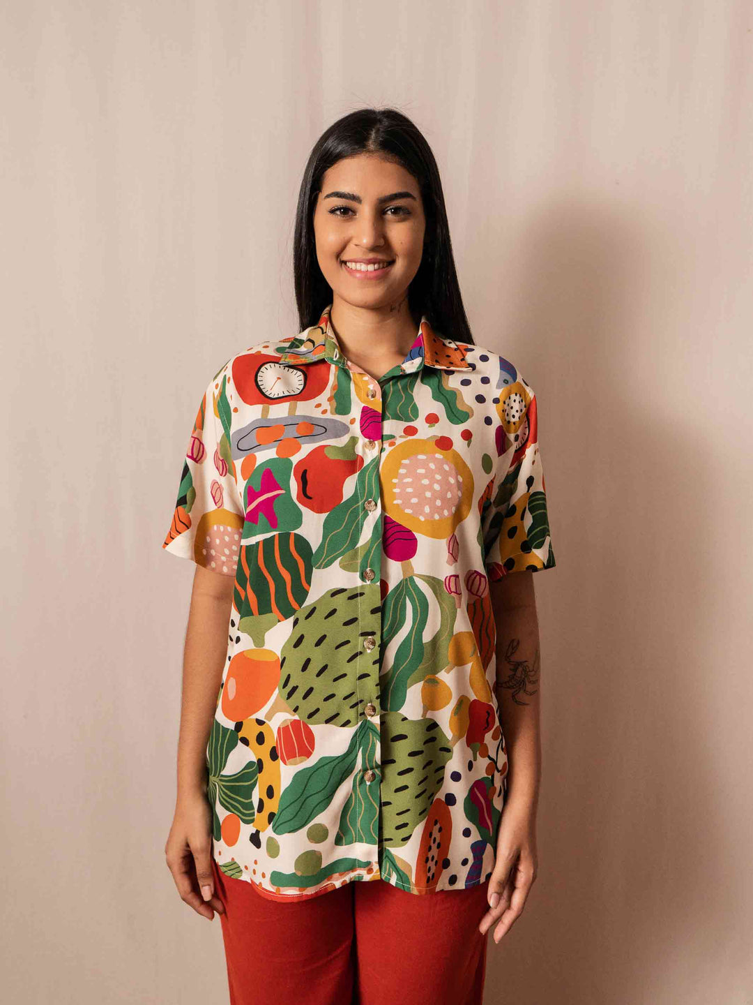 Camisa de Botão Estampada FEIRA | DUAS design