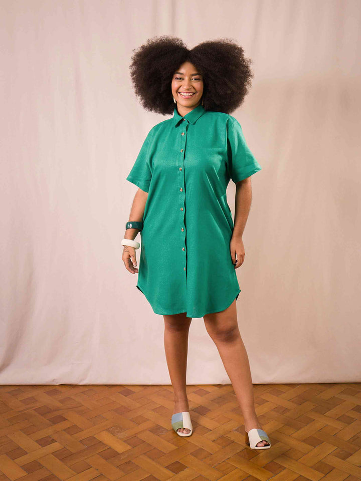 CHEMISE LIA CURTO | LINHO ESMERALDA