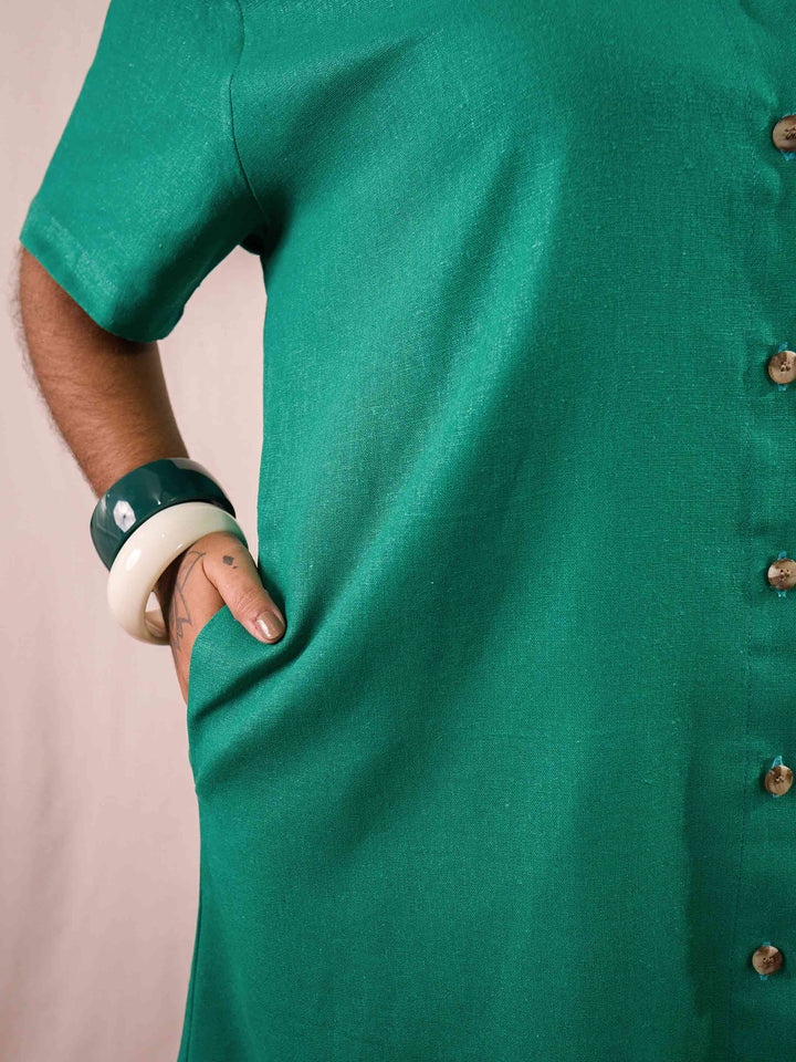 CHEMISE LIA CURTO | LINHO ESMERALDA