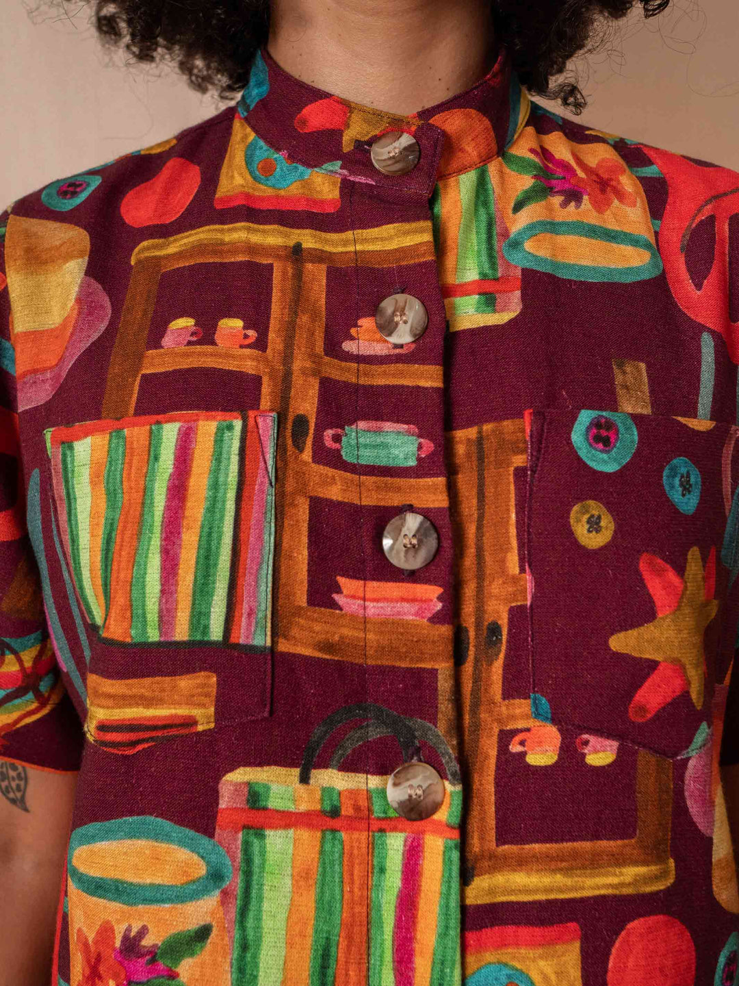 Chemise gola padre algodão | Dentro de casa