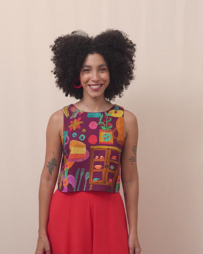 Cropped maya algodão | Dentro de casa