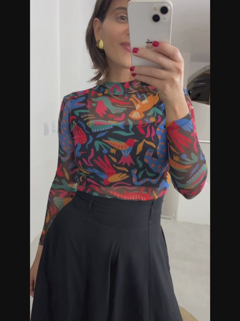 BLUSA MANGA LONGA TULE