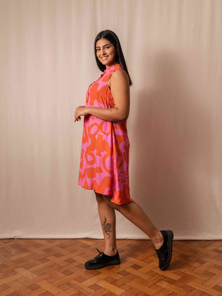 VESTIDO GOLA PADRE CURTO| BARRO