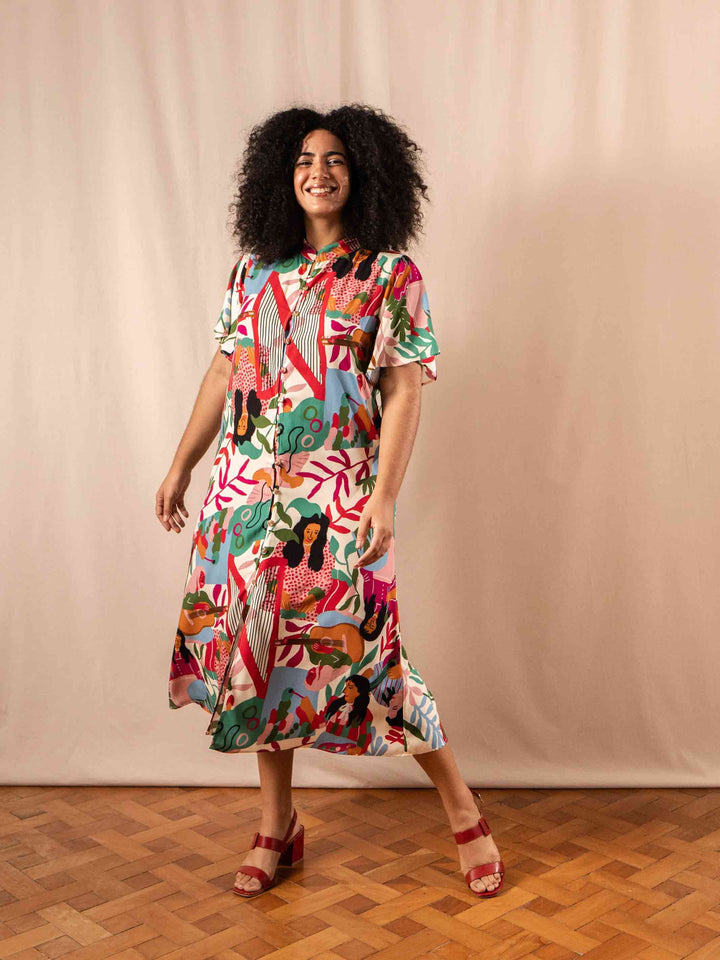 VESTIDO NIPONICA LONGUETE | VIOLETA ILUSTRADA