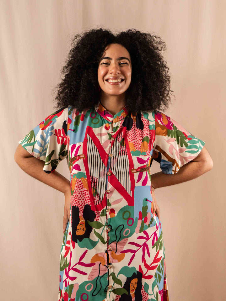 VESTIDO NIPONICA LONGUETE | VIOLETA ILUSTRADA