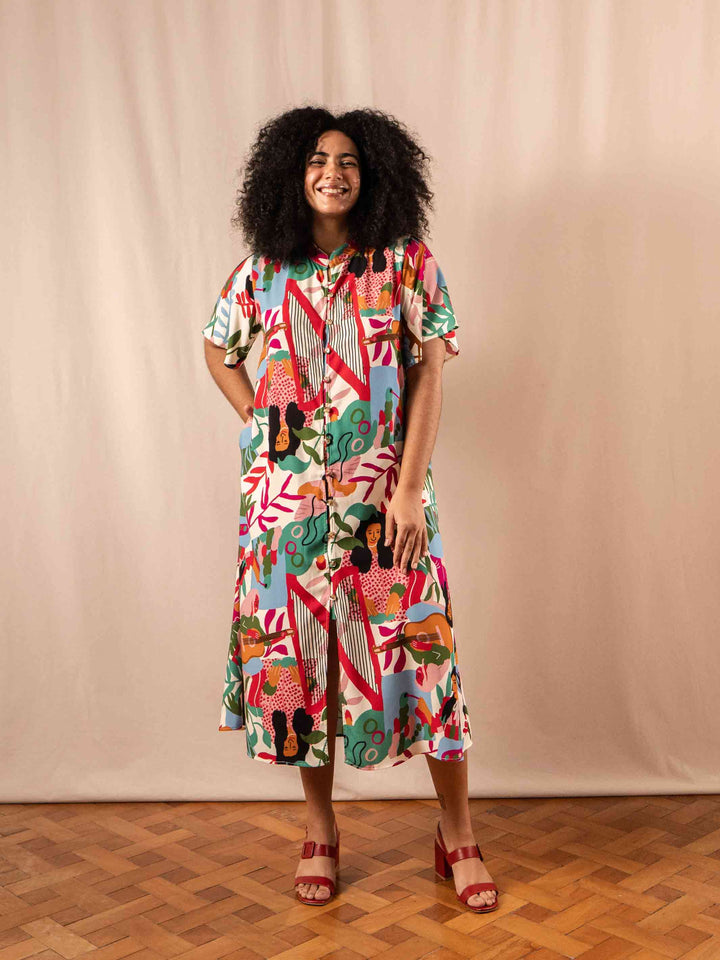 VESTIDO NIPONICA LONGUETE | VIOLETA ILUSTRADA
