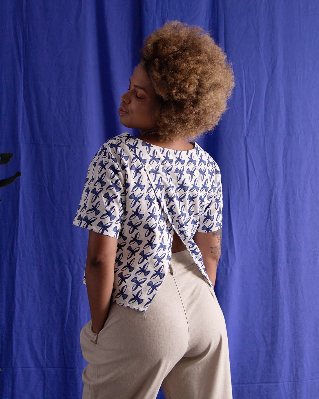 Blusa Mat Linho | Pássaros