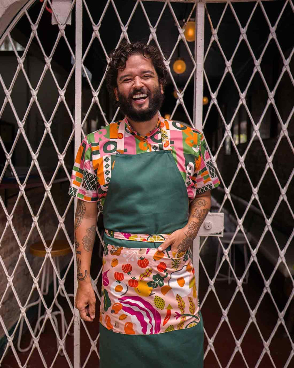 avental de cozinha estampado confortável duas design 