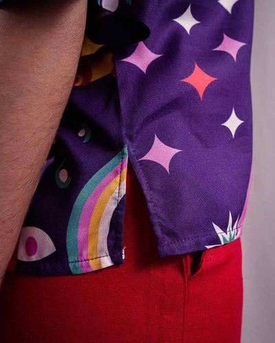 blusa estampada feminina duas design / detalhe