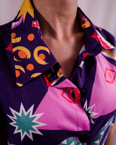 chemise estampado duas design detalhe