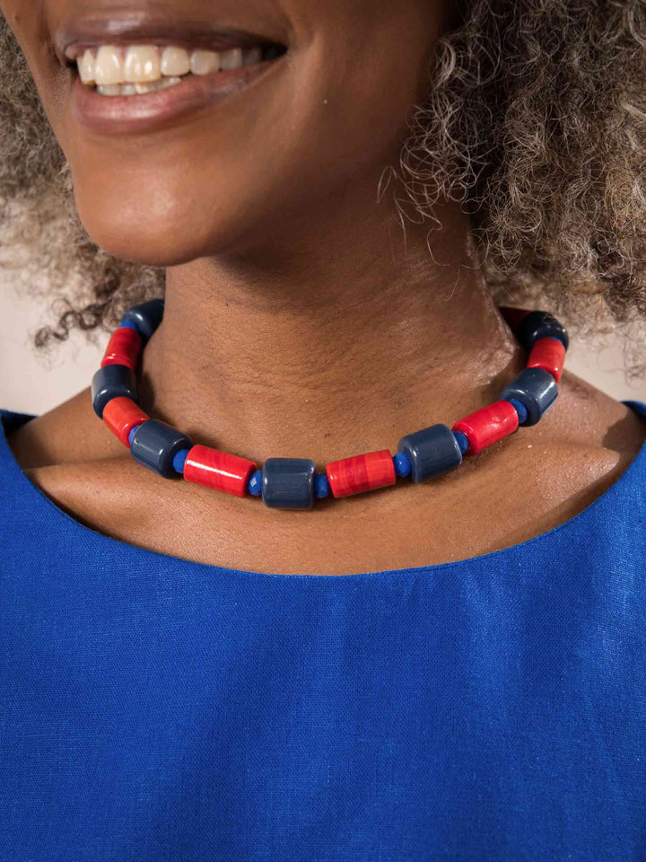 Colar Dora Murano | Azul e vermelho