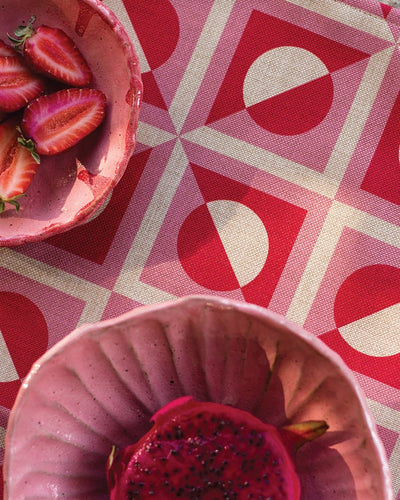 Passadeira de mesa M | Ladrilho Rosa [1,80m x 0,45m]