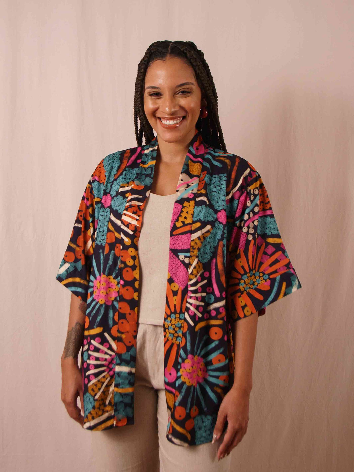 kimono feminino estampado