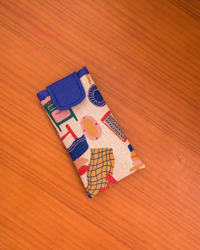 Porta Óculos & Celular | Casa de Interior (Azul)