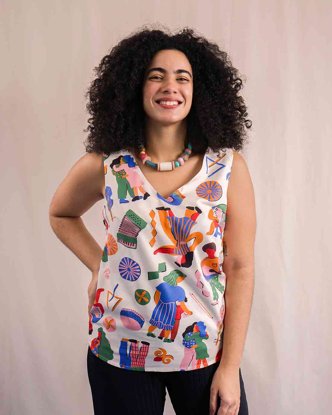 regata estampada duas design estampa forró off white por fora