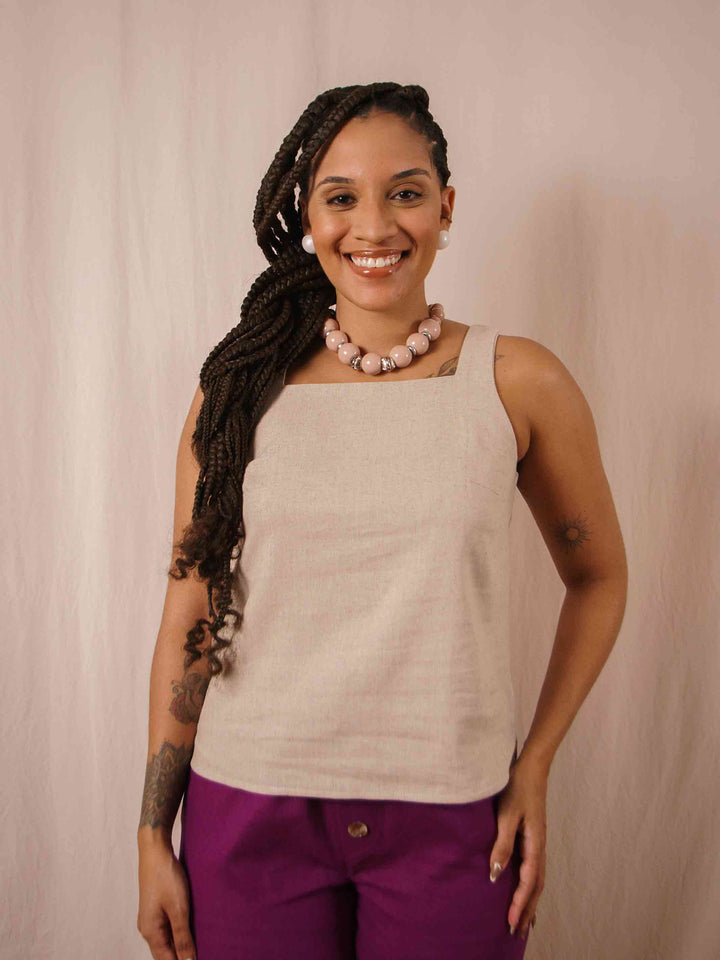 REGATA LINHO BEGE DUAS DESIGN MODA AUTORAL
