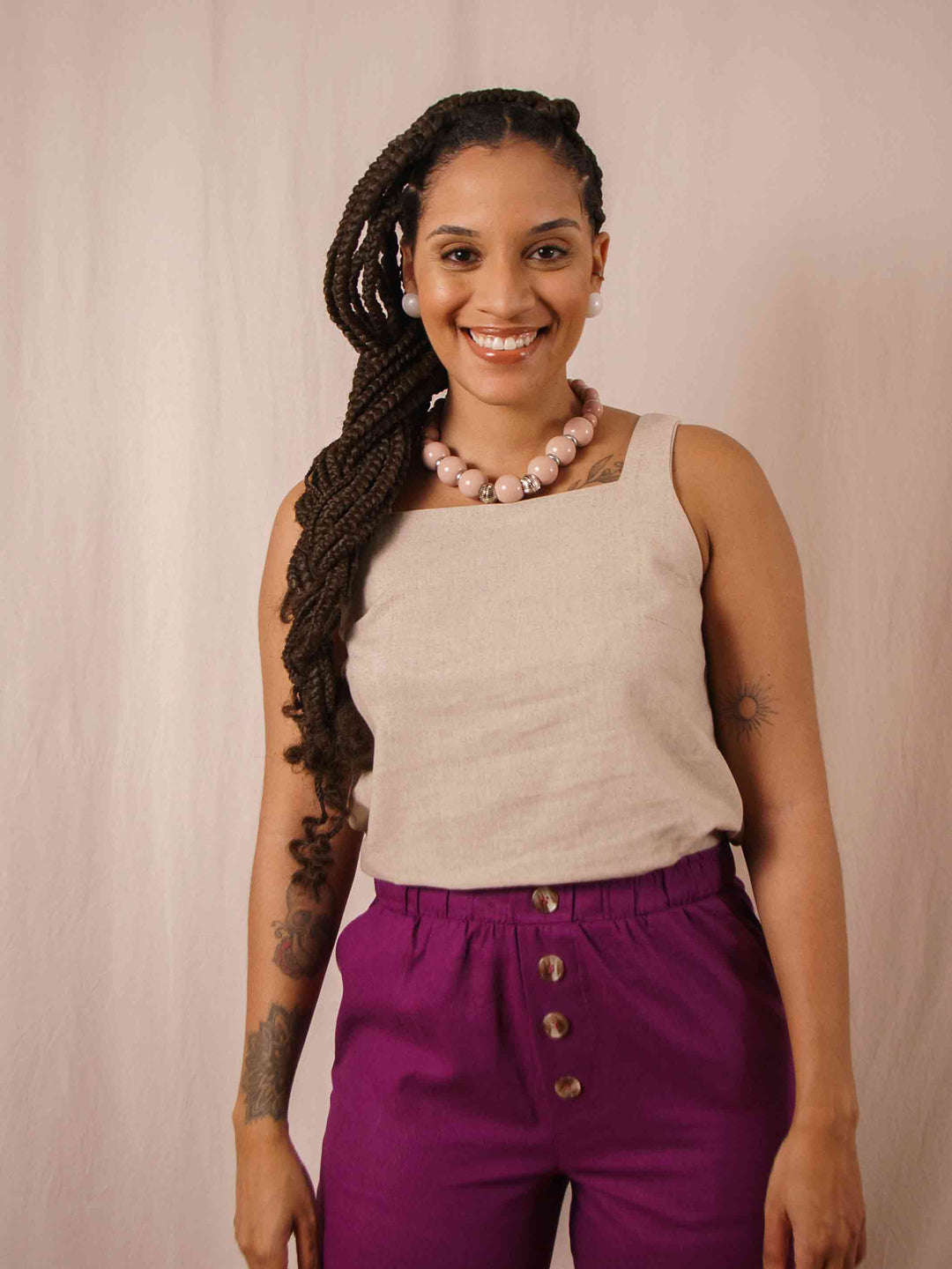 REGATA LINHO BEGE DUAS DESIGN MODA AUTORAL