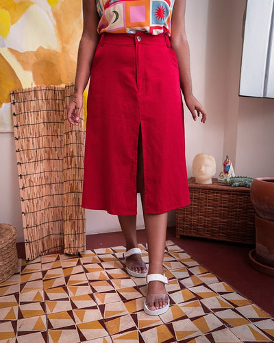 Saia Alfaiataria | Linho Vermelho