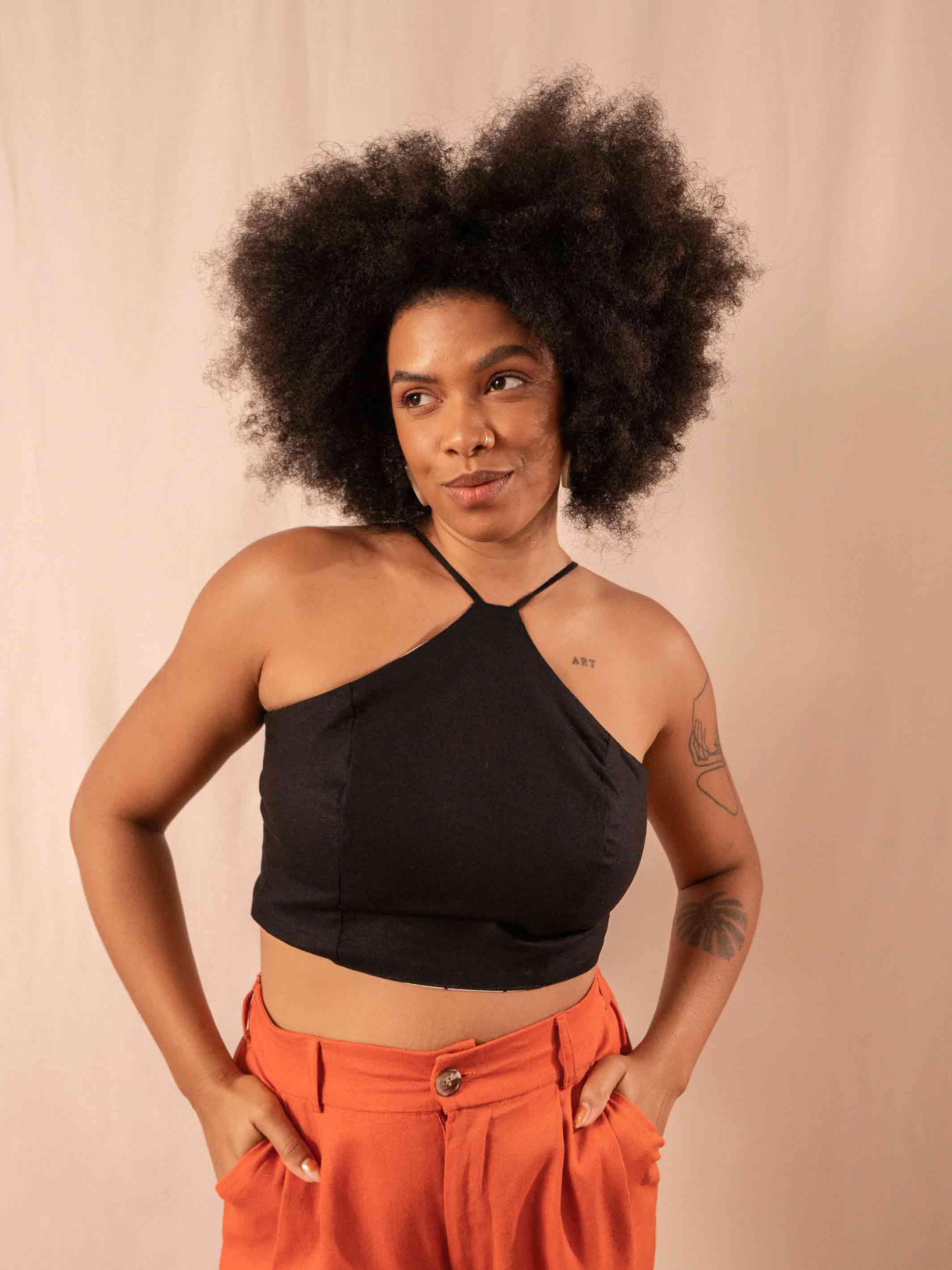 Top Cropped trapezio estampado Mulheres | DUAS design