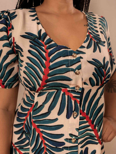 VESTIDO DAI CURTO | PALMEIRA AZUL