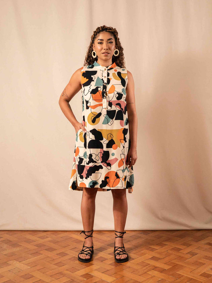 VESTIDO GOLA PADRE CURTO | MULHERES