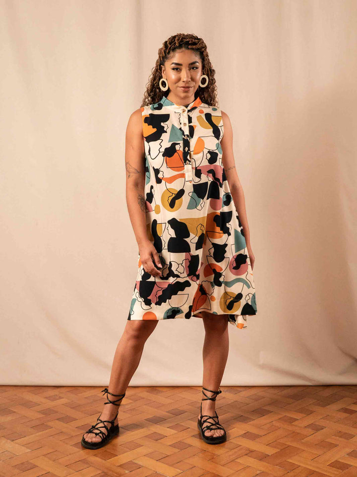 VESTIDO GOLA PADRE CURTO | MULHERES